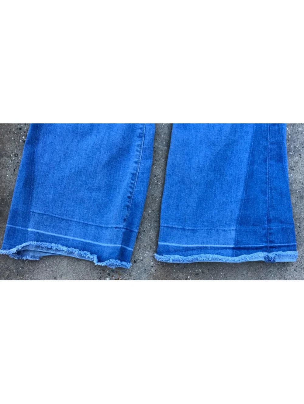 Gap 70s High Rise Flare Jeans Size 16 Blue Medium Wash Denim Two-Tone Stretch
